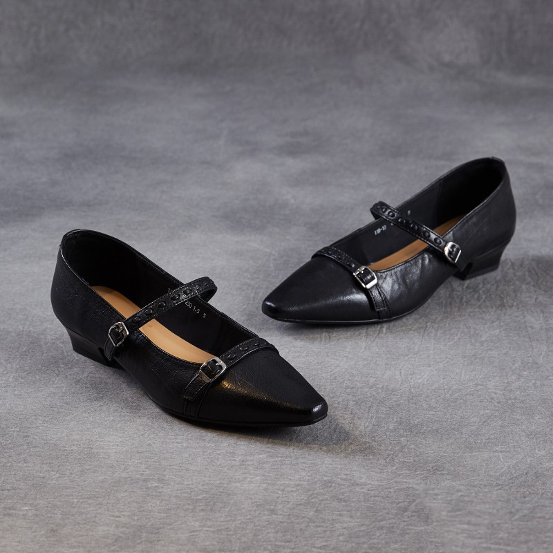 Shoes For Women Flats - Braune und schwarze koreanische Damen-Flats mit