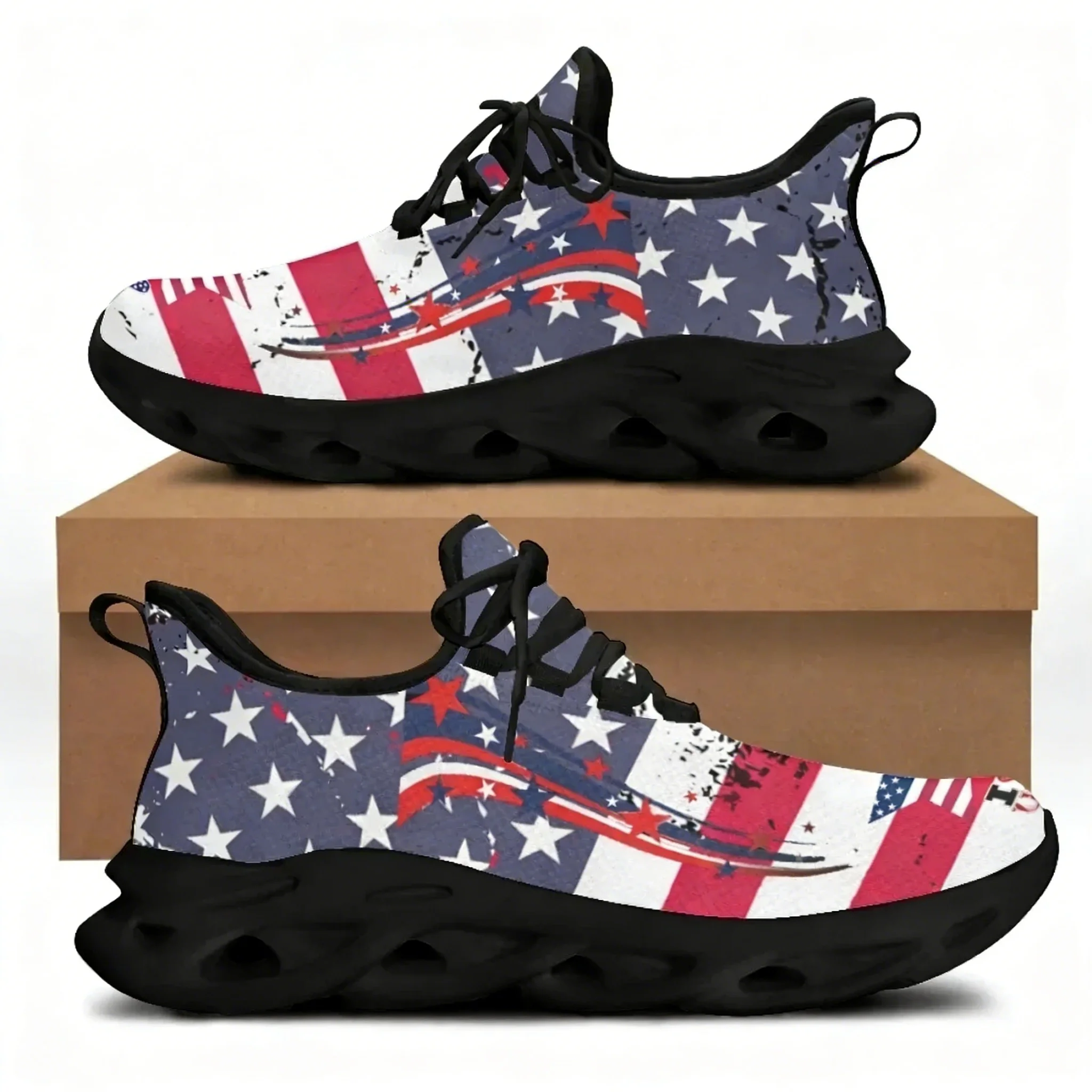 Women'S Shoes Liberty - 7.4 Flache Schuhe mit amerikanischer Flagge