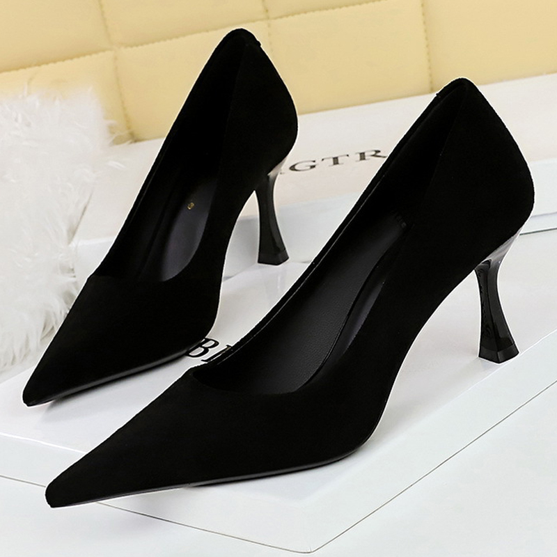 Women Shoes Zara - BIGTREE Schuhe Wildleder Schwarz Damen Pumps