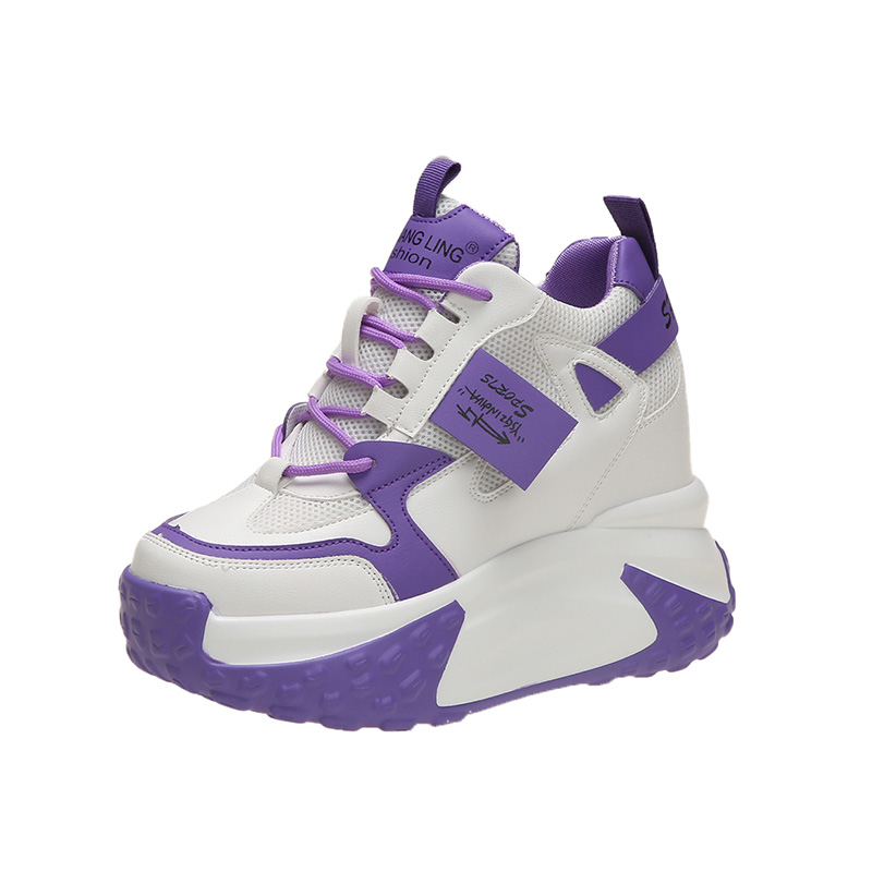 Women Shoes Store - 9,5CM Damen High-Platform-Sneaker Herbst Atmungsaktive Chunky