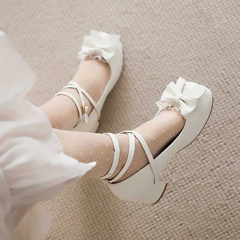 Women'S Shoes Round Toe - SIMLOVEYO Mädchen-Pumps im Lolita-Stil, 28, 29,