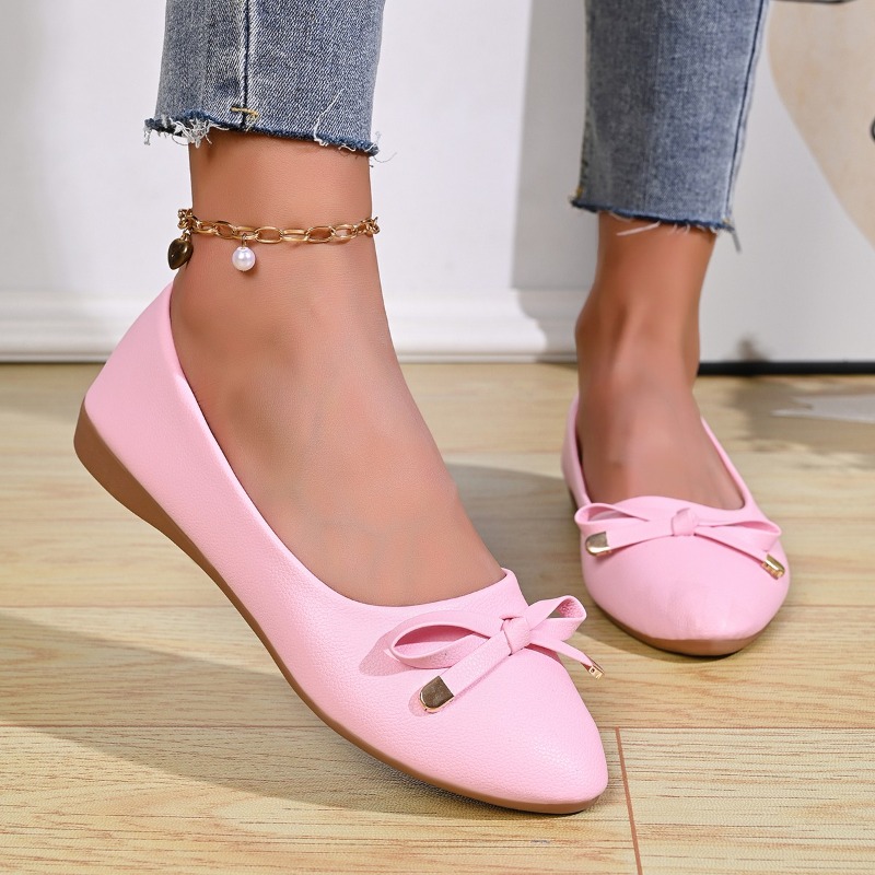 Women Shoes Wedges - Flache Schleifenschuhe mit weicher Sohle, bequeme