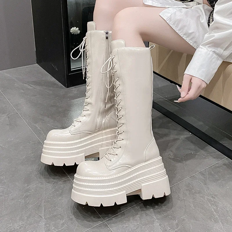 High Knee Heel Boots - 10CM Neue frauen Römischen Lange Stiefel