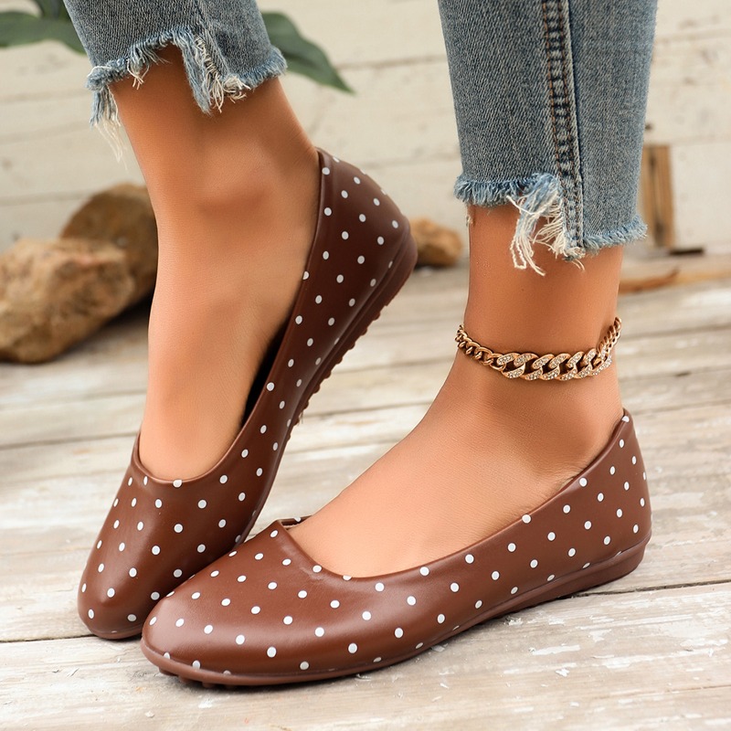 Damen Weiße Polka-Dot Ballerin – Shoes For Women Flats Bewertung und Preis