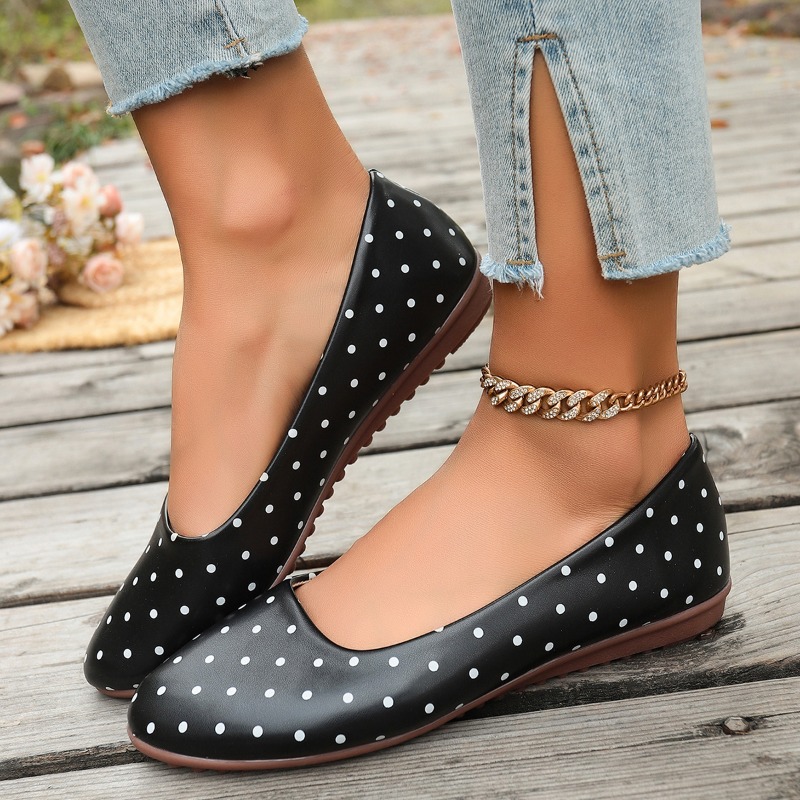 Damen Weiße Polka-Dot Ballerin – Shoes For Women Flats Bewertung und Preis