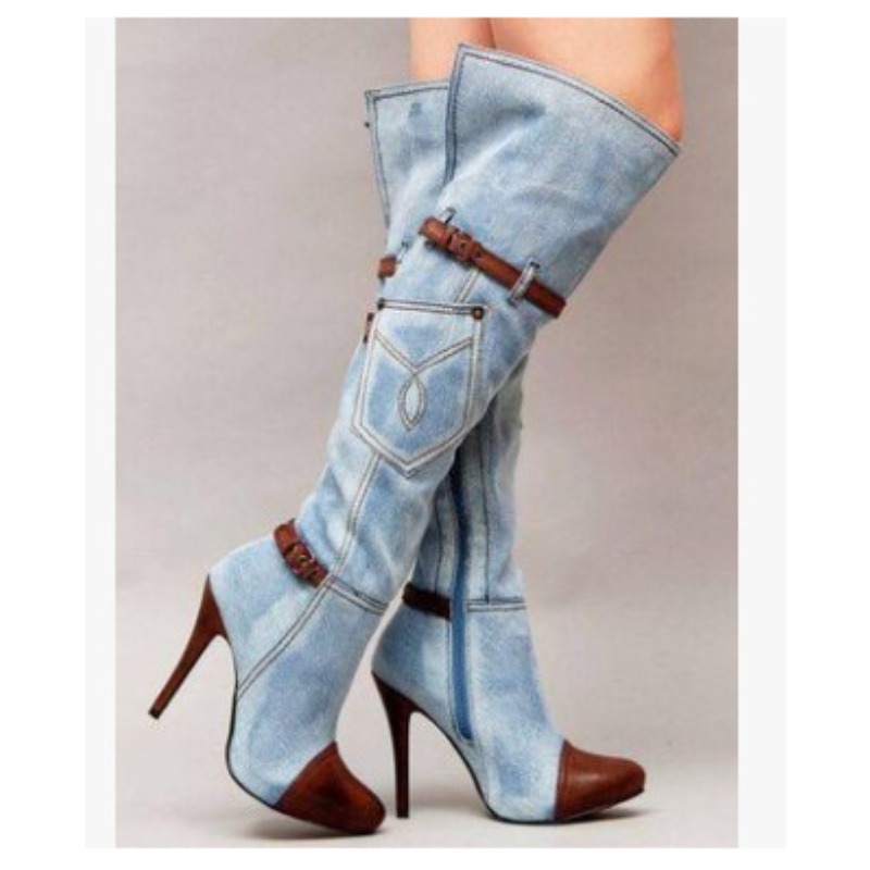 Botas über dem Knie Frauen Sti – High Knee Heel Boots Bewertung und Preis