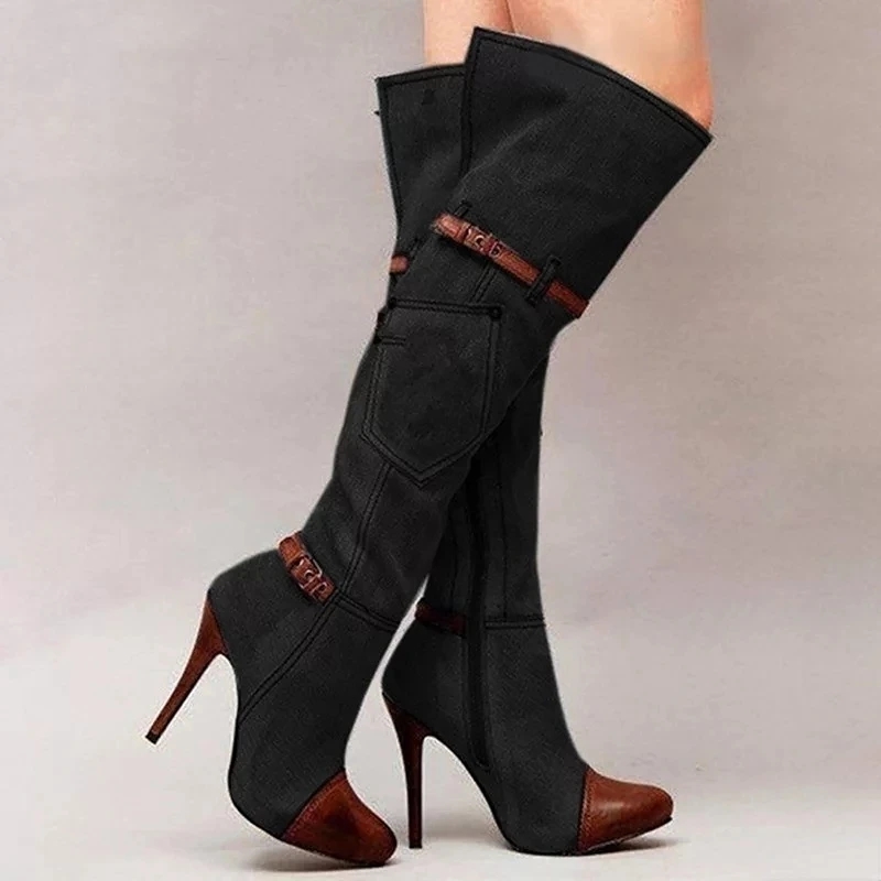 Botas über dem Knie Frauen Sti – High Knee Heel Boots Bewertung und Preis