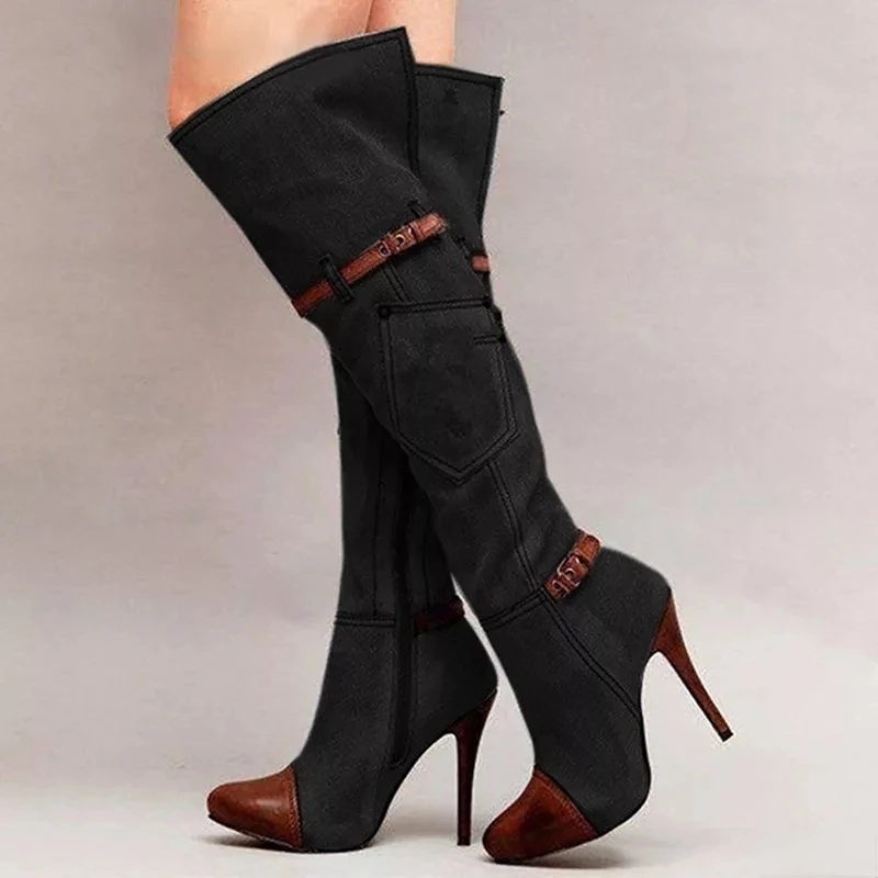 Botas über dem Knie Frauen Sti – High Knee Heel Boots Bewertung und Preis
