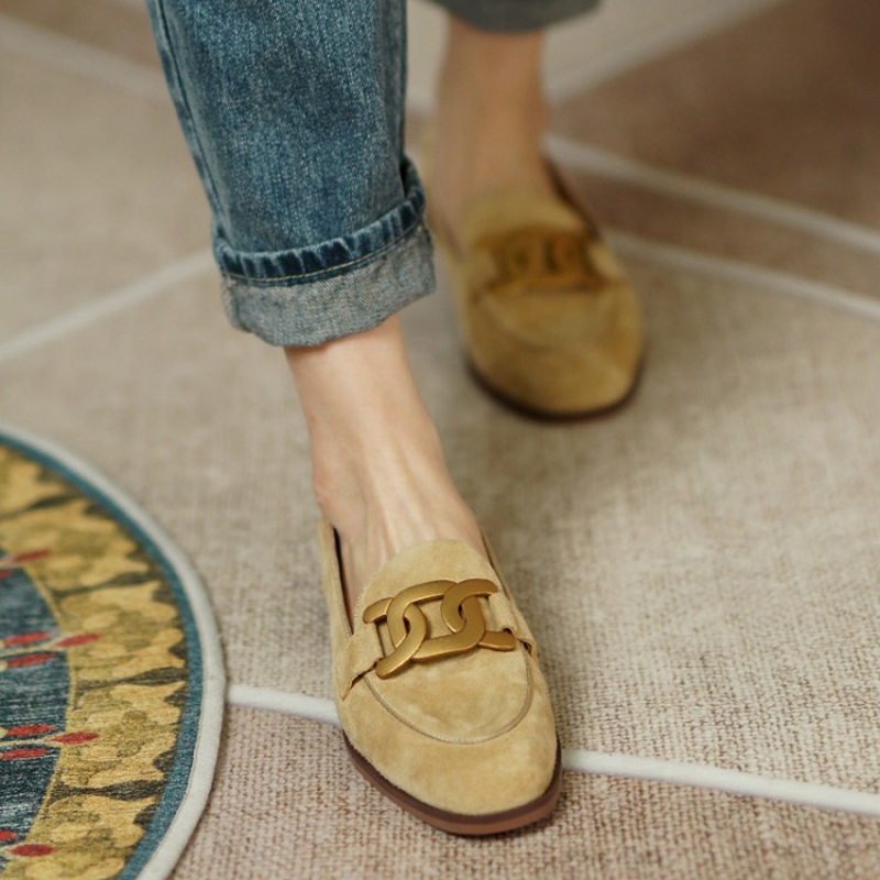 Wildleder Leder Frauen Loafers – Women'S Shoes Round Toe Bewertung und Preis