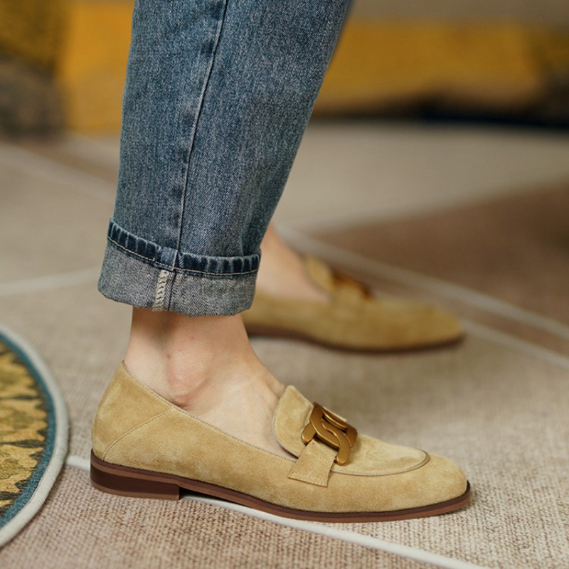 Wildleder Leder Frauen Loafers – Women'S Shoes Round Toe Bewertung und Preis