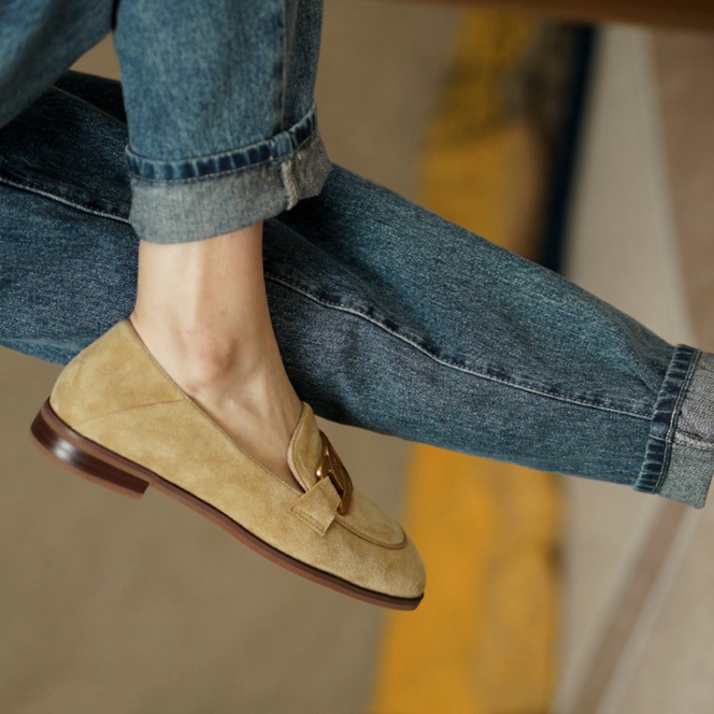 Wildleder Leder Frauen Loafers – Women'S Shoes Round Toe Bewertung und Preis