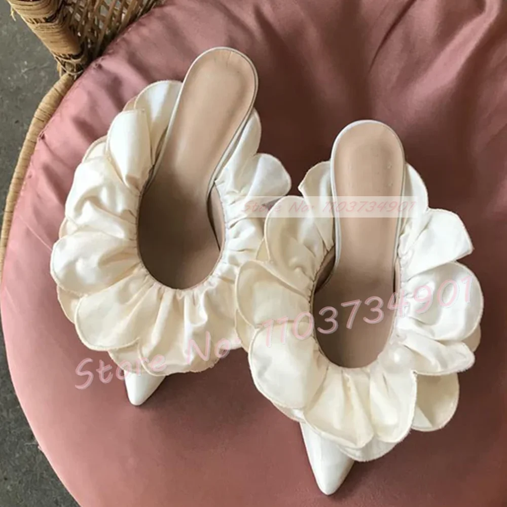 Weiße Blume Satin spitzen Zehe – Women Shoes Zara Bewertung und Preis