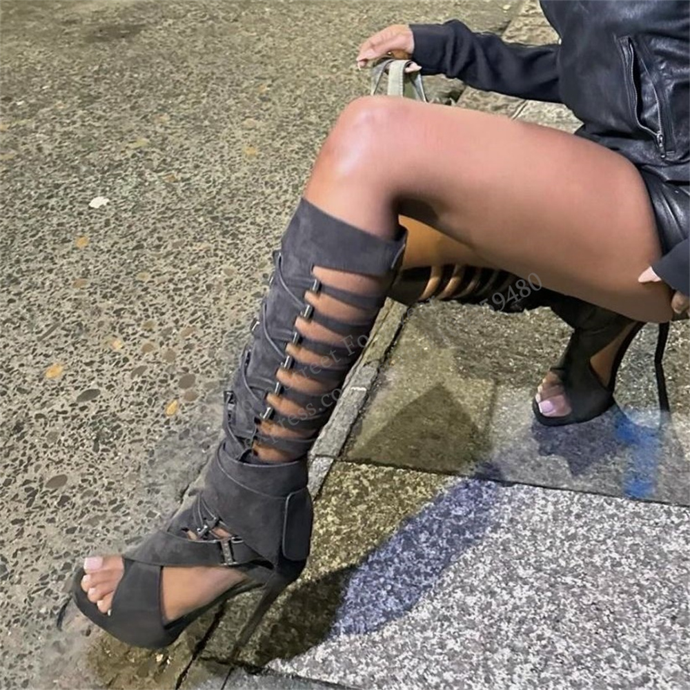 Gladiator-Stiefel mit hohler S – High Knee Heel Boots Bewertung und Preis