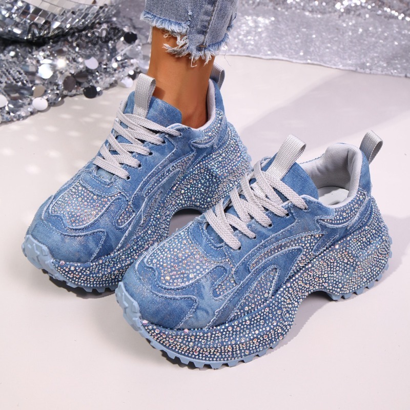 Mode Strass frauen Chunky Turn – Women Shoes Store Bewertung und Preis
