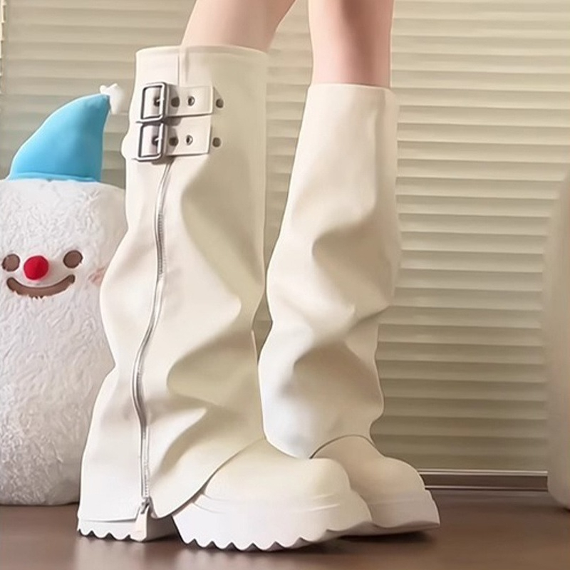 Punk Stil Spleißen Dicken Bode – High Knee Heel Boots Bewertung und Preis