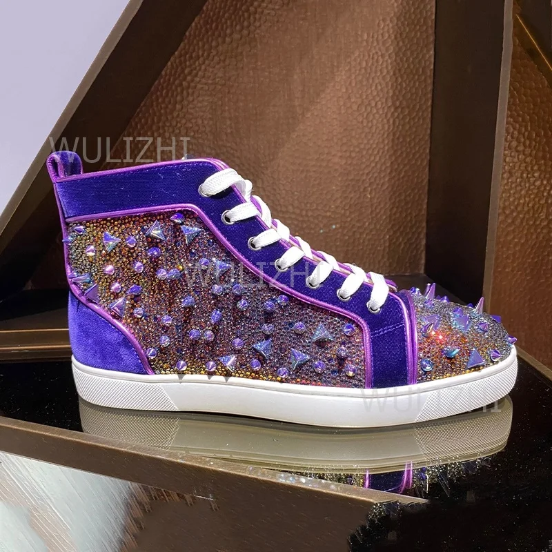 Dunkelviolette Kristall-Nieten – Women Shoes Tennis Bewertung und Preis