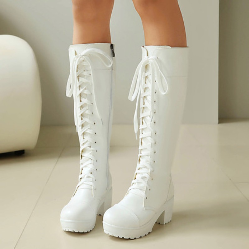 Kniehohe Damen-Kampfstiefel zu – High Knee Heel Boots Bewertung und Preis